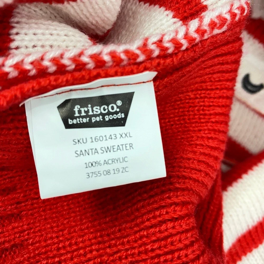 Frisco Santa Sweater Pet Dog‎ Holiday Christmas Red White Striped XXL